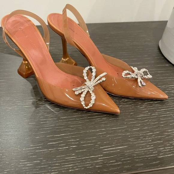 Amina Muaddi Rosie embellished PVC pump